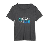 Prueba o Mentira Datos Humor Friki Código Binario Verificación de Hechos Camiseta, Mujer Tallas Grandes, Jaspeado Oscuro, 6XL Grande