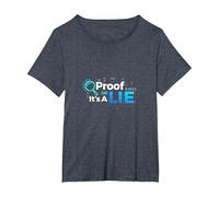 Prueba o Mentira Datos Humor Friki Código Binario Verificación de Hechos Camiseta, Mujer Tallas Grandes, Azul Jaspeado, 2XL Grande