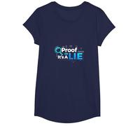 Prueba o Mentira Datos Humor Friki Código Binario Verificación de Hechos Camiseta, Niñas, Azul Marino, Pequeña