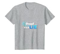 Prueba o Mentira Datos Humor Friki Código Binario Verificación de Hechos Camiseta, Niños, Gris Jaspeado, 4 años