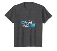 Prueba o Mentira Datos Humor Friki Código Binario Verificación de Hechos Camiseta, Niños, Jaspeado Oscuro, 12 años