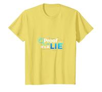 Prueba o Mentira Datos Humor Friki Código Binario Verificación de Hechos Camiseta, Niños, Limón, 4 años