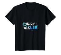 Prueba o Mentira Datos Humor Friki Código Binario Verificación de Hechos Camiseta, Niños, Negro, 12 años