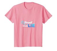 Prueba o Mentira Datos Humor Friki Código Binario Verificación de Hechos Camiseta, Niños, Rosado, 3 años