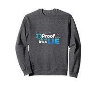 Prueba o Mentira Datos Humor Friki Código Binario Verificación de Hechos Sudadera, Unisex para Adultos, Jaspeado Oscuro, S