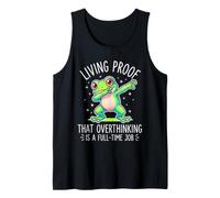 Prueba Viviente de Que Pensar Demasiado es un Trabajo de Tiempo Completo Rana Divertida Camiseta sin Mangas