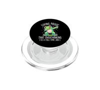 Prueba Viviente de Que Pensar Demasiado es un Trabajo de Tiempo Completo Rana Divertida PopSockets PopGrip para MagSafe