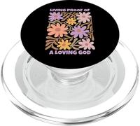Prueba viviente de un Dios amoroso Retro Floral Christian Faith PopSockets PopGrip para MagSafe