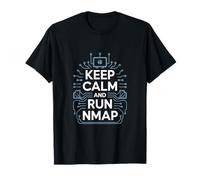 Pruebas de penetración "MANTENER LA CALMA Y EJECUTAR NMAP" Cultura de hackers Camiseta
