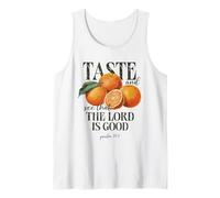 Pruebe y vea que el Señor es buen fruto cristiano Fe Camiseta sin Mangas