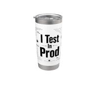 Pruebo en Prod Desarrollador de Software Programación DevOps Divertida Vaso térmico de acero inoxidable de doble pared