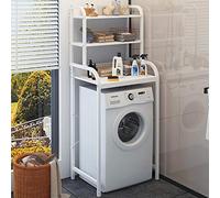 PRUJOY Marcos de Almacenamiento para Lavadora sobre Inodoro,Estante de Torre de baño,Estante para Lavabo Independiente,Estante para Lavabo de Acero al Carbono (B 166Cm)