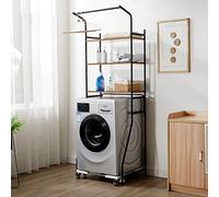 PRUJOY Marcos de Almacenamiento para Lavadora sobre Inodoro,Estante de Torre de baño, Estante para Lavabo de Acero al Carbono,Estante para Lavabo de Tambor Ajustable (175Cm)
