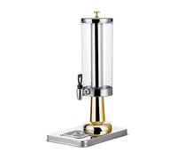 PRUJOY Olla de Jugo Transparente, Cubo de Bebidas comerciales, máquina de Bebidas Buffet, Olla de Leche de Acero Inoxidable, fría y Caliente (3L)