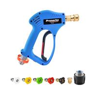 Prunarbo Pistola de lavado de alta presión con adaptador compatible con manguera Nilfisk/Bosch, 5 boquillas de 1/4 pulgadas, conector rápido, pistola de espuma de nieve, accesorios de lavado de coche