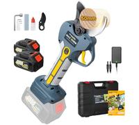 Prunarbo Tijeras de podar eléctricas de 50 mm con batería de 21 V 4 Ah y 2 baterías, motor sin escobillas de 900 W, tijeras profesionales para cortar podar fuerte, compatible con baterías Makita de 18