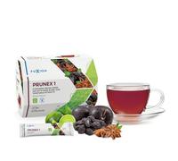 Prunex 1 Té te en polvo, sabor guindon ciruela para limpieza y desintoxicación de colon, para un tránsito intestinal óptimo (Pack 28, 140, gramo)