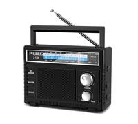 PRUNUS J-136 Transistores Radio FM Am, Radio Portatil Pequeña Alimentada Pilas o Energía de CA, Radio Pequeña con Toma AUX/Micrófono; Operación Simple, Fácil de Usar para Personas Mayores.