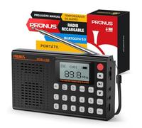 Prunus J-168 FM/Am/SW Radio Digital con Preajuste Manual, Radio Portatil Pequeña Recargable de 2000mah, Temporizador de Sueño, Excelente Recepción, Radios con Bluetooth 5.0, Reproductor de TF.