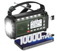 Prunus J-924 Dab/UKW Radio Digital con Función de Preselección, Radio Portatil Pequeña Recargable con Banco de Energía de 10000 mAh, Radio Solar y a Pilas, con Manivela,Linterna,SOS.
