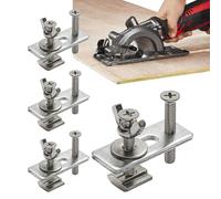 Pruojhw Abrazadera de riel, abrazaderas de sujeción en T - Pack de 4 abrazaderas de motosierra, placa de prensa, herramientas de carpintería, hardware de máquina de grabado, juego de abrazaderas de