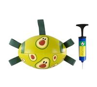 Pruojhw Balón de fútbol para perros, interactivo, con correa de piel sintética, juguete para perros pequeños, medianos y grandes, movimiento de salud de las encías