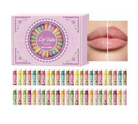 Pruojhw Bálsamo Labial Hidratante,Kit De Belleza Para Gloss Labial De 48 Piezas Con 12 | Pintalabios Refrescante | Para Mujeres Y Niñas Fiesta Viaje Oficina Hogar Rutina Diaria San Valentín