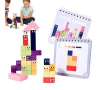 Pruojhw Bloques De Construcción para,Juguete Creativo de Aprendizaje Y Juego | Cubo de Construcción de Madera Puzzle de Expresión,para el Juego de Casa en Kindergarten y Aula