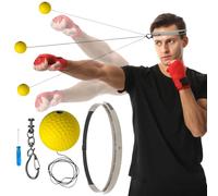 Pruojhw Boxing Reflex Ball Headband Set - Dispositivo de fitness portátil, caja de silicona para la cabeza - Para el hogar, dormitorio, dormitorio, dormitorio, gimnasio para hombres, mujeres