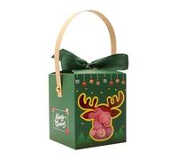 Pruojhw Cajas De Dulces De Navidad | Contenedor De Snacks Con Ventana Y Manija - De Embalaje De Fiesta,Para Artesanías, Regalos De Fiesta, Reuniones