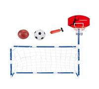 Pruojhw - Cesta de baloncesto interior para niños pequeños, centro deportivo 2 en 1, juguete regalo de cumpleaños para 3, 4, 5, 6, 7, 8, 9 años, niños, niñas, regalos de fiesta de Navidad