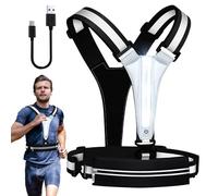 Pruojhw Chaleco Reflectante LED, Chaleco Iluminado, Corredor, Nocturna, Recargable por USB, luz LED Reflectante para Senderismo Nocturno, de Hombro para Motocicleta Nocturna