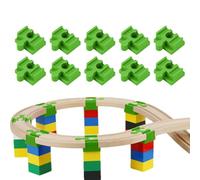 Pruojhw Conectores de ferrocarril de madera,Conectores de ferrocarril de madera, accesorios de ferrocarril de madera, conectores de pista, paquete de 10, adaptadores de carril de tren de juguete para