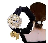 Pruojhw Corbata de de perlas, espalda de con perlas,Elegantes cintas elásticas para el cabello Corbatas | Locura decorativa con cuentas para mujeres y niñas Día de San Valentín Cumpleaños