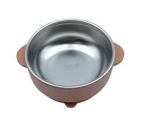 Pruojhw Cuenco para bebé de acero inoxidable para niños, con ventosa de acero inoxidable, resistente al calor, para viajes, guardería, restaurante, comidas, niños, viajes, cocina