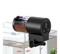Pruojhw Dispensador automático de alimentos para peces - Depósito de 100 ml para escamas - Dispensor inteligente programable para acuario, estanque de viaje al aire libre, peces tortugas Betta