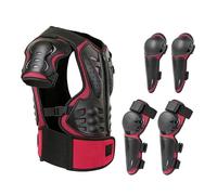 Pruojhw Equipo de motocross para niños - Juego de protección ajustable de 5 piezas con protección para el pecho - Protección de pecho para niños y jóvenes - para niñas al montar en bicicleta, patineta