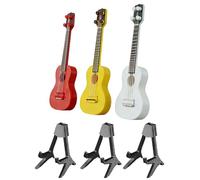 Pruojhw Guitarra de ukelele de juguete, 3 piezas de estatua coleccionable, instrumento de ukelele en miniatura, para niños, principiantes, jóvenes, amantes de la música, escritorio, mesita de noche