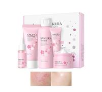 Pruojhw Juego de cuidado facial para mujeres, juego de 5 cremas naturales, set para el cuidado facial, como regalo para mamá y novia para el hogar y los viajes