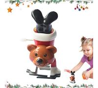 Pruojhw Juguete de Navidad para reloj,Juguete de cuerda de Navidad - Juguete de movimiento de Navidad Juguetes divertidos | 2.76 pulgadas Papá Noel reno oso movimiento de juguete para niños
