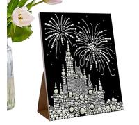 Pruojhw Kit De Pintura 3D Con Perlas,Decoración Elegante De Castillo 3D De 39.9 X 30 X 1.5 Cm - Kit De Arte Con Abalorios De Perlas,Decoracion Para Casa Hotel Jardin Dormitorio Apartamento