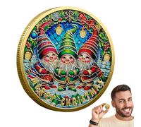Pruojhw Moneda conmemorativa de Navidad,Moneda de Navidad | Moneda de recuerdo de año nuevo Gnomos,Moneda conmemorativa de metal, Recuerdo de coleccionar del Festival, moneda de desafío temática de