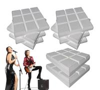 Pruojhw Paneles a prueba de sonido para paredes, paneles de espuma acústica - 10x Estudio de espuma de cancelación de ruido - Almohadilla acústica 3D resistente al fuego de alta densidad de 12x12x2