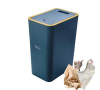 Pruojhw Papelera Cubierta, Papelera estrecha con tapa, Papelera de baño con tapa - Papelera de baño con tapa - Cubo de basura de la prensa - Bandeja de basura fina para la basura, moderna para