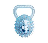 Pruojhw Pelota chirriante para perros | Bola interactiva chirriante con una pelota de fútbol en el interior, juguete para masticar perros con punta de goma con un mango, para enriquecer la masticación
