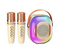 Pruojhw Pequeña máquina de karaoke para,Máquina portátil de karaoke para | Máquina de karaoke con micrófono pequeño para | Máquina de karaoke Canta Bass Pesados con luces de colores