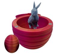 Pruojhw Pequeños huevos impresos en 3D,huevo impreso en 3D | Juguete de figura de conejo | Huevo de impresión 3D con conejo en el interior de animales, juguetes ornamentos, juguetes de oficina para