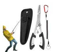 Pruojhw - Pinza para pescar, agua salada, multifunción, ligera, antióxido, 21,3 cm, con cierre de seguridad, para playa, lago, agua salada o dulce, principiante de pescador confirmado