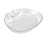 Pruojhw Plato para servir sushi, 3 compartimentos, reutilizable, plato para aperitivos con bandeja para salsas, para pasta, postre, aperitivos, aperitivos, ensaladas, patatas fritas