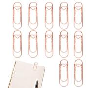 Pruojhw - Portabolígrafos de clip de clip (12 piezas, con forma de corazón, reutilizable, para diario, para trabajo, estudio, oficina, escuela, hogar, diario, cuaderno